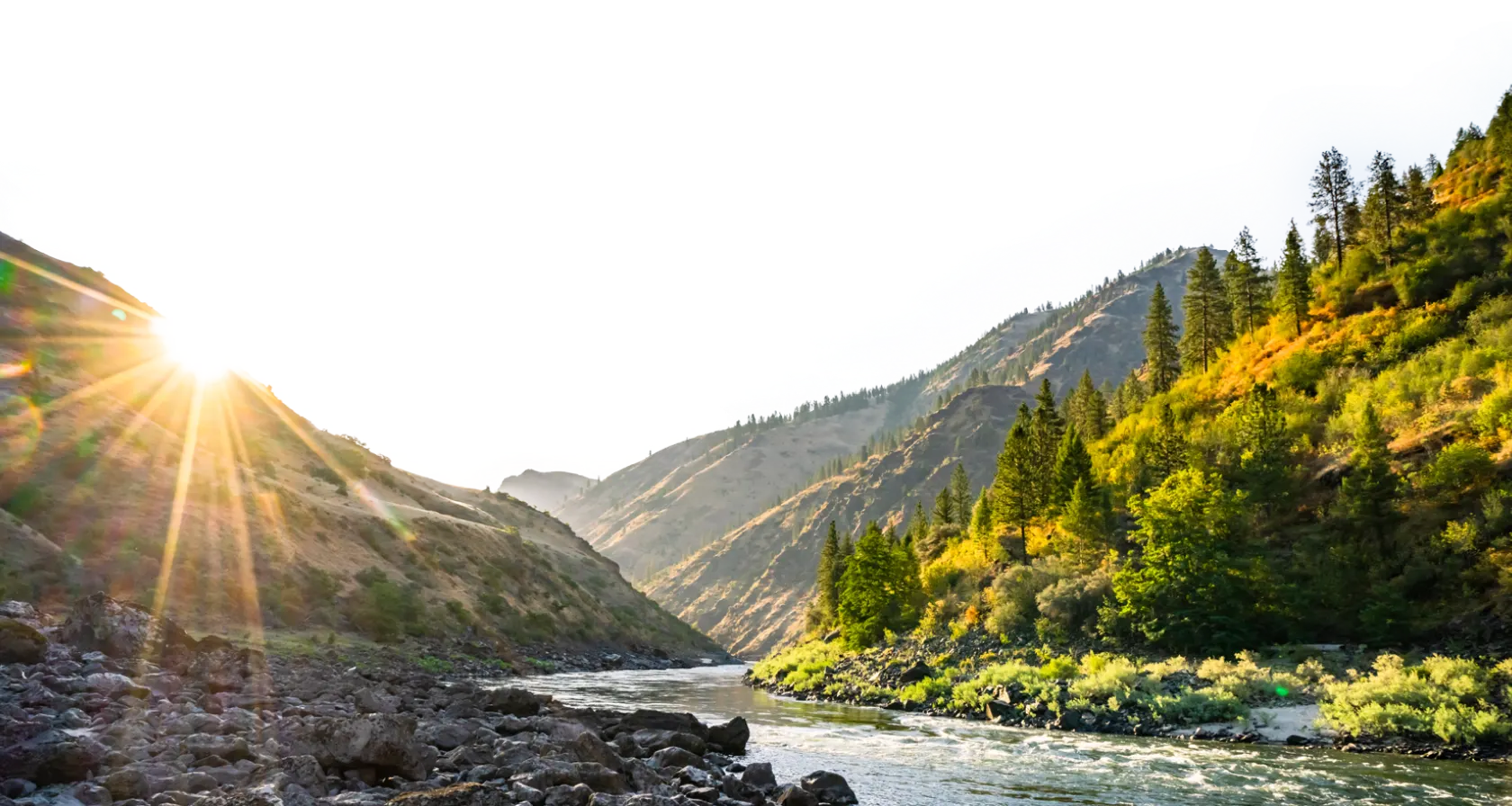 River canyon at golden hour